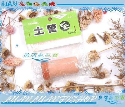 【~魚店亂亂賣~】E-30日本SUDO精緻陶質土管.陶管甕6.5cm(異型.鼠魚)躲藏.繁殖甕