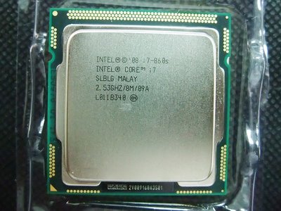 【含稅】Intel Core i7-860s 2.53G B1 SLBLG 8M  82W 1156 四核八線 CPU