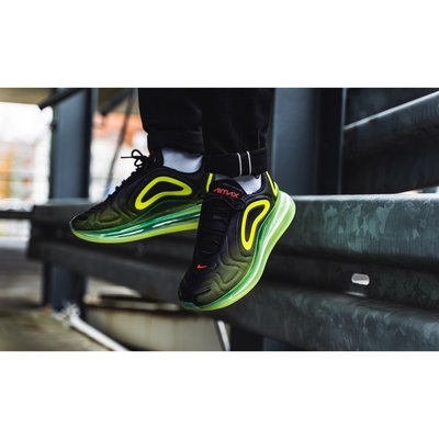 【正品】全新Nike Air Max 720 黑色 黑綠 螢光綠 漸層 全氣墊 男女鞋 AO2924-008