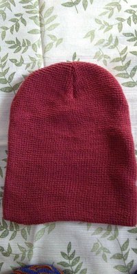 優質MIT台灣製毛線帽/針織帽/保暖帽(雙層厚長) 暗紅色