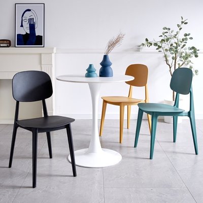 現貨椅子靠背簡約家用創意加厚成人凳子塑料餐椅ins網紅書桌椅子塑料~特價