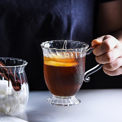 復古英倫風耐熱玻璃杯馬克杯早餐牛奶杯下午茶紅茶杯子古典高腳杯