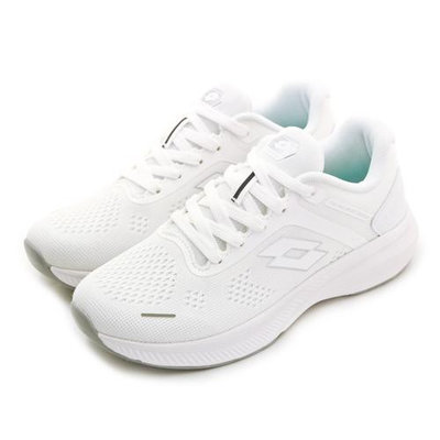 利卡夢鞋園–LOTTO 專業輕量飛織慢跑鞋--輕步系列--白色學生鞋--白灰--8779--女