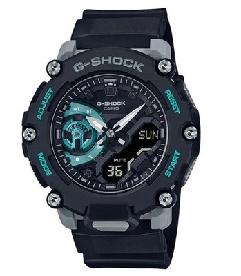 【CASIO G-SHOCK】(公司貨) GA-2200M-1A 三層構造完美整合錶圈、背蓋和按鈕，使錶殼厚度縮小