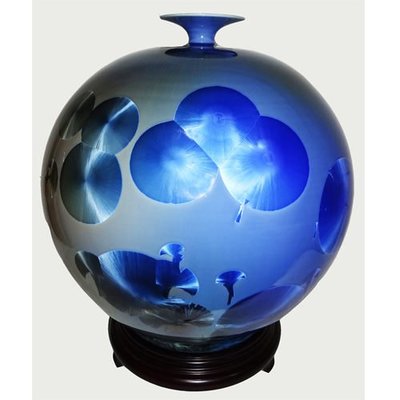 大地之光14inch圓球 結晶釉瓷器  彭文雄(高35.5cm   直徑 35.5cm    附贈底座)