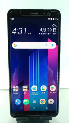 八成五新HTC U11+ 4G/64G 極鏡黑 6吋 2K+顯示螢幕 3D曲面水漾玻璃 3,930mAh電量 IP68