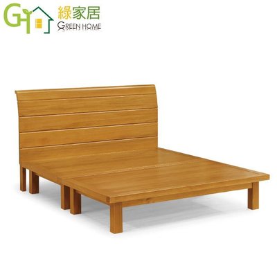 【綠家居】巴爾 時尚6尺實木雙人加大床台(不含床墊)