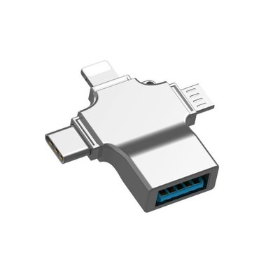 【勁昕科技】新款USB3.0三合一OTG讀卡器適用蘋果、安卓、Type-C手機多功能轉接頭
