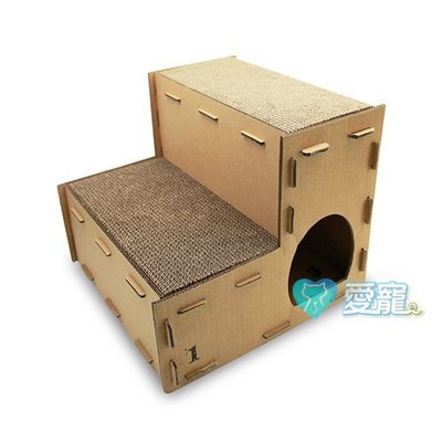 【ICLE】二階梯式貓屋-大尺寸/階梯式/貓屋式貓抓板/DIY/貓抓板/貓玩具