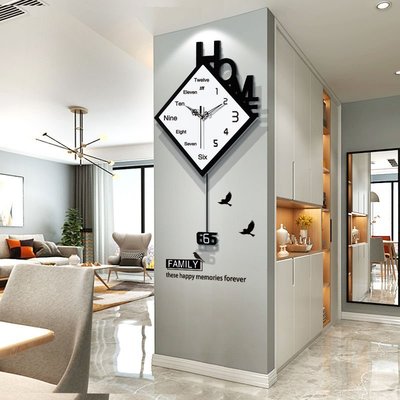 快樂小天使-掛鐘客廳家用時尚北歐搖擺鐘表個性靜音簡約現代掛表創意藝術時鐘