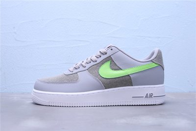 Nike Air Force 1 灰白綠 皮革 帆布 休閒運動板鞋 男鞋 488298-009