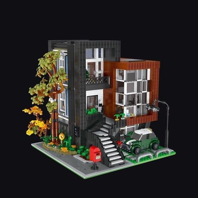 熱銷 兼容樂高現代城市建筑街景別墅模型男孩益智拼裝積木兒童禮物簡約