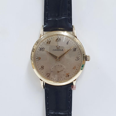 OMEGA歐米茄 古董腕錶 絕版珍藏 14K金 數字面盤 小秒針 錶徑32.9mm 手動上鏈 14K金 大眾當舖B041