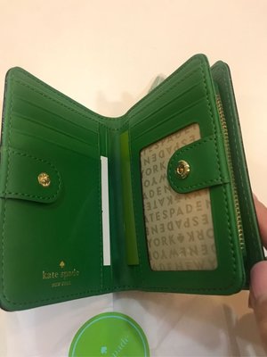 全新未使用 Kate spade綠色 短夾/皮夾 錢包 零錢包