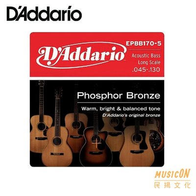 【民揚樂器】木貝斯弦 5弦 D'Addario EPBB170-5 45-130 磷青銅 木貝斯5弦
