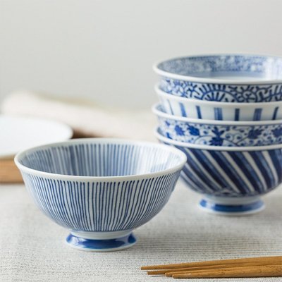 【熱賣精選】有田燒高腳防燙米飯碗日式復古日本陶瓷碗家用吃飯餐具禮品碗套裝