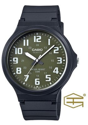 【天龜 】CASIO 簡約時尚 大錶徑錶款 綠x白 MW-240-3B