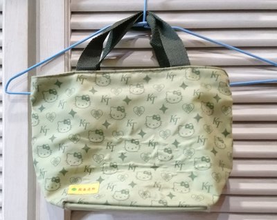 國泰人壽 Hello kitty 綠色 小提袋 購物袋 環保袋 保養品袋 妝飾袋