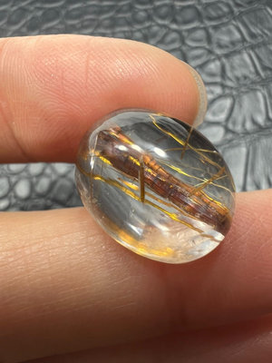 天然晶金晶蛋面，大小1.6✖️1.25✖️1.0cm，天 奇石 擺件 文玩【天下奇物】104