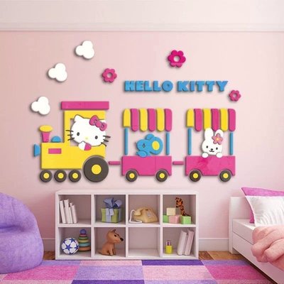 可愛萌版Kitty貓 3D 立體壁貼 壓克力 鋼琴鏡面烤漆 壁紙 室內設計 風水 招財 刻字 電腦刻字 廣告 《閨蜜派》