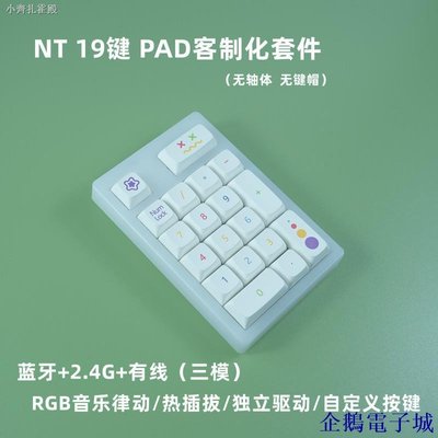 溜溜雜貨檔外接數字鍵盤老薛NT PAD客製化套件19鍵機械鍵盤RGB熱插拔三模2.4G數字小鍵盤