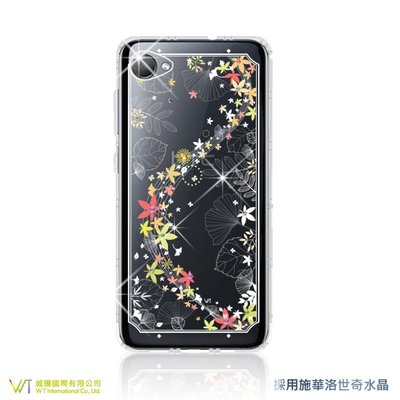 【WT 威騰國際】WT® HTC Desire 12 施華洛世奇水晶 彩繪空壓殼 軟殼 -【楓彩】