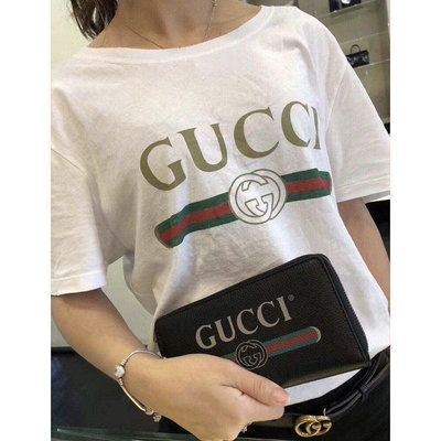 GUCCI 19SS 經典 紅綠 腰帶 LOGO 牛皮 黑色 拉鍊長夾 錢包