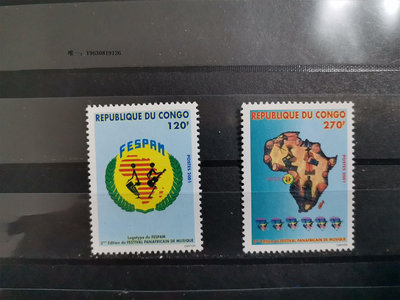 郵票剛果2001年發行泛非音樂節紀念郵票外國郵票