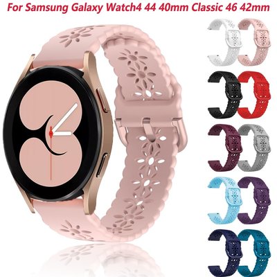 三星錶帶 矽膠 防水 尼龍 復古蕾絲矽膠 20 毫米錶帶適用於三星 Galaxy Watch 4 40 44/Watch4 經典 46 42 毫米智能手