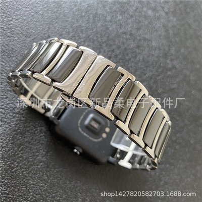 促銷打折 錶帶 手環 適用于青春版陶瓷表帶精鋼間陶瓷三珠表帶三星S4/華為watch 2表帶