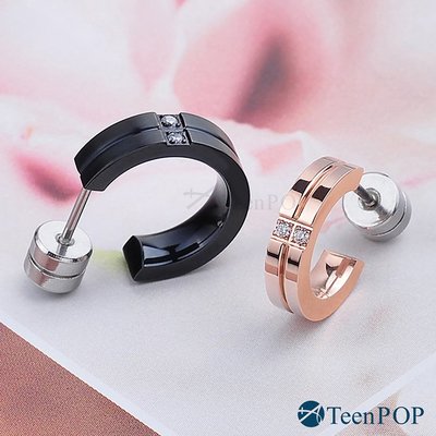 鋼耳環 ATeenPOP 珠寶白鋼 永恆守護 單邊單個 多款任選 情侶耳環 C型耳環 AG5020