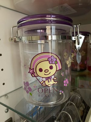統一阪急百貨 紫色限定 open小將 壓克力密封罐 收納罐(大) 800ml 7-11