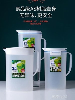 下殺 日本進口ASVEL冷水壺 塑料家用耐熱耐高溫涼開水大容量冰箱涼水壺