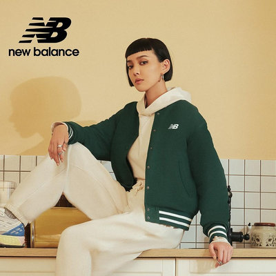 【New Balance】 NB 棒球外套_女性_綠色_WJ41509NWG (李函著用款)