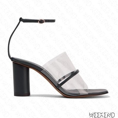 【WEEKEND】  NEOUS Tuber 皮革 PVC 透明 粗跟 高跟 涼鞋 黑色
