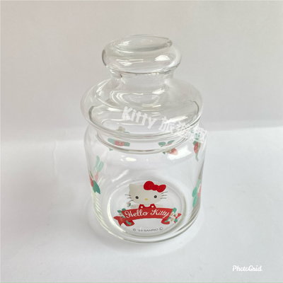 [Kitty 旅遊趣] Hello Kitty 玻璃罐 凱蒂貓 糖果罐 日本製 透明罐