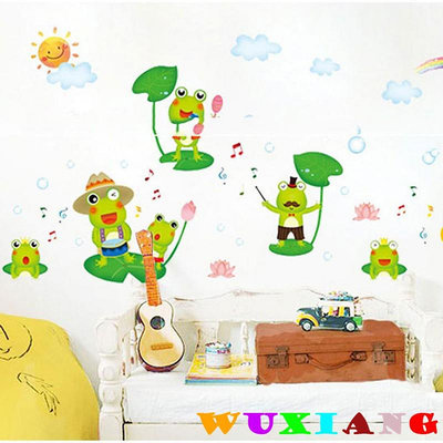 五象設計 快樂青蛙 DIY 壁貼 房間裝飾 家居裝飾 兒童房裝飾 牆貼紙 臥室裝飾 環保壁貼 牆壁藝術