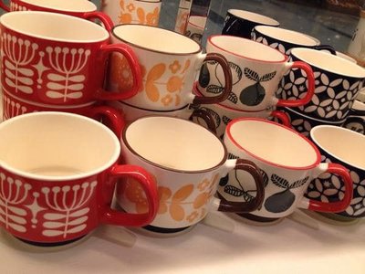˙ＴＯＭＡＴＯ生活雜鋪˙日本進口雜貨人氣北歐風日本製花卉洋梨幾何圖形可疊放不佔空間半瓷器咖啡杯馬克杯(預購)