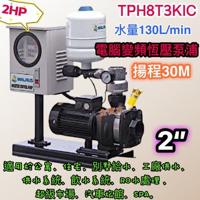 TPH8T3KIC 價錢請洽詢 大井 壓差式交互並列泵浦 TPH-Q系列  電子穩壓泵浦 電腦變頻馬達加壓機 靜音型