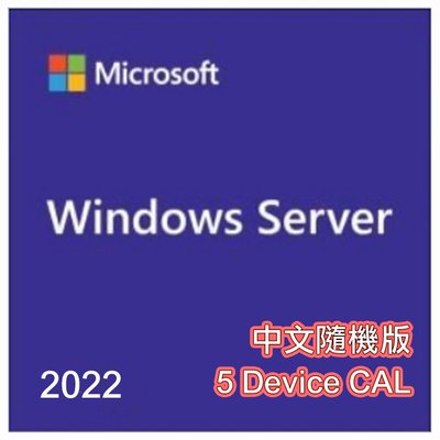 含稅 微軟 Microsoft Windows Server 2022 5 Device CAL 5CAL 繁體中文隨機