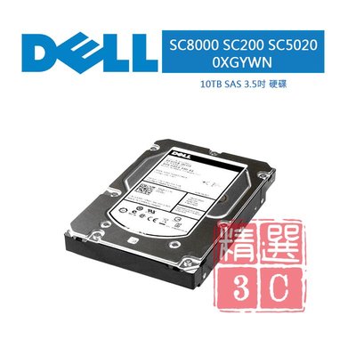 DELL戴爾 SC8000 SC200 SC5020  XGYWN 0XGYWN 10T 10TB SAS 3.5吋硬碟