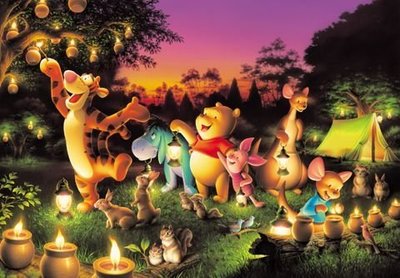 2000-527 夜光絕版2000片日本拼圖．迪士尼 Winnie the Pooh 小熊維尼