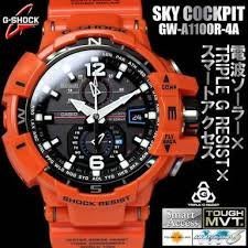 CASIO G-SHOCK # GW-A1100R-4ADR 飛行錶太陽能六局電波錶(橘)公司貨