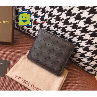 包子二手BOTTEGA VENETA 寶緹嘉 BV 黑色 中格對開短夾 605721 LS