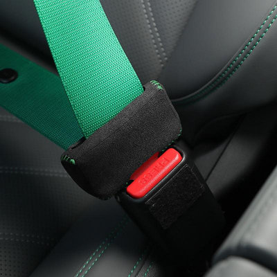 汽車安全帶插頭防撞保護套保險帶揷片卡口車內B柱防刮翻毛皮裝飾