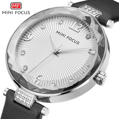 現貨女士手錶腕錶MINI FOCUS福克斯鑲鉆女錶外貿熱賣石英錶優雅皮錶帶MF0038L