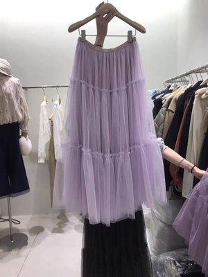 韓國新品～超美浪漫紫紗裙～長裙