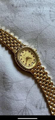 瑞士愛其華(Ogival)金色女用石英錶