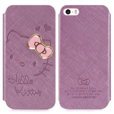 GARMMA Hello Kitty iPhone5/5S 側掀式皮套-甜心紫