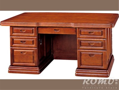 【DH】商品編號411-241-2商品名稱氣派正樟木5尺L型多抽辦公桌。時尚優質設計。主要地區免運費